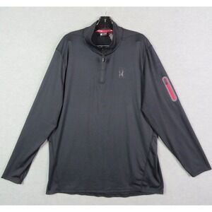 Spyder Mens Jacket XL Black 1/4 Zip Long Sleeve Performance Knit Golf Casual